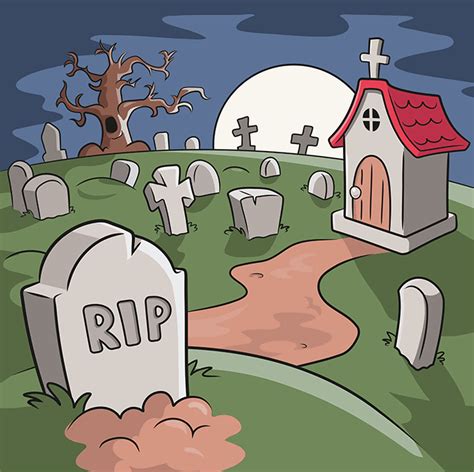 How to Draw a Graveyard | Easy drawings, Drawing tutorials for kids ...