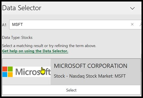 Stock Price Function Excel 的图像结果