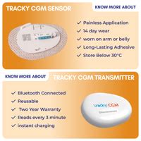 Tracky CGM Continuous Glucose Monitor New User Kit For real-time Blood ...