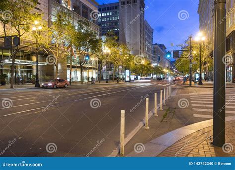 Night Street View on Market Street in San Francisco Editorial Image ...