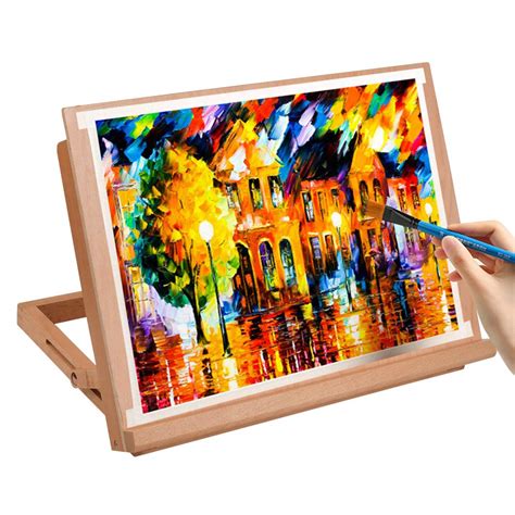 YOTINO 2 Angles(30°and 60°) Art Adjustable Wood Desk Table,Large ...