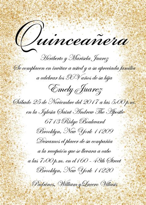 Invitation Wording in Spanish for Quinceañeras
