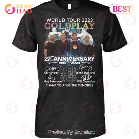 World Tour 2023 Coldplay 27th Anniversary 1996 - 2023 Thank You For The ...