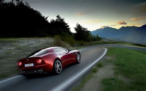 Alfa Romeo 8C Competizione — HD Scenic Drive Wallpaper