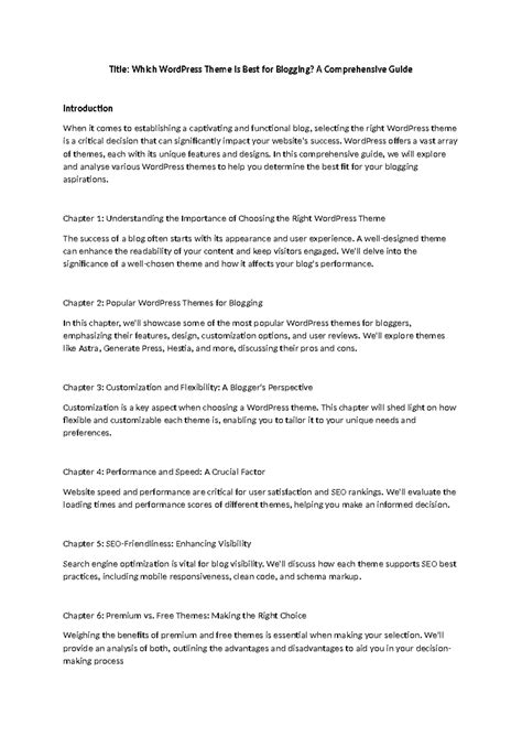 Assignment - ,blyg;uhl - Title: Which WordPress Theme is Best for ...