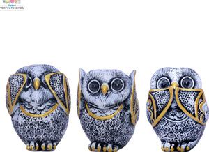 Flipkart Perfect Homes Japanese Owl Family Set of 3 – Intricate Design ...