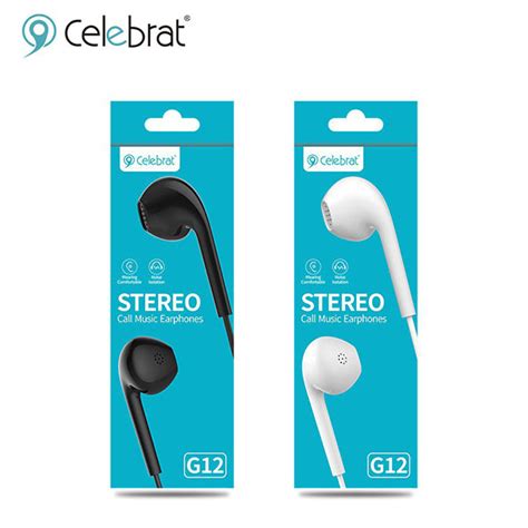 CELEBRAT (G12) CALL MUSIC EARPHONES - BLACK
