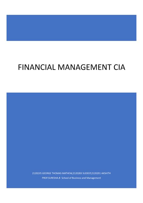 Fm CIA 3 (1) - CHRIST - 2120235 GEORGE THOMAS MATHEW,2120283 SUDEEP ...