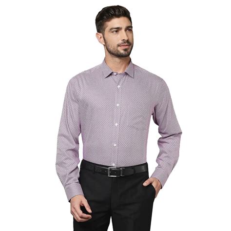 Men Violet Regular Fit Checks Cotton Full Sleeve Shirts – MyRaymond