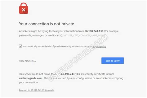 Image result for How to Remove Your Connection Is Not Private