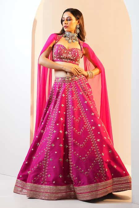 Buy Pink Georgette, Silk Embroidery, Cut Work Sweetheart Rania Hand ...