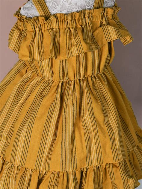 Handloom Woven Mustard yellow Girl’s Fit & Flare Dress – SANTHITHAM ...