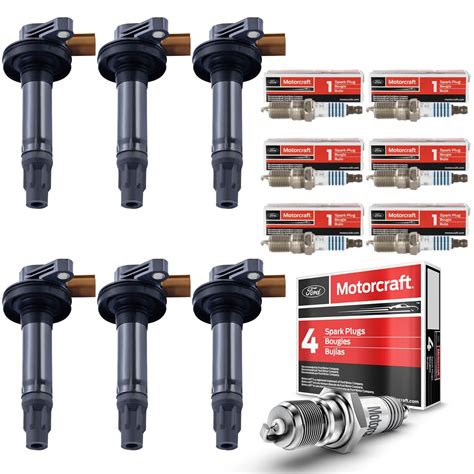 Set of 6 ISA Ignition Coils & 6 Motorcraft Spark Plugs for 2011-2018 ...