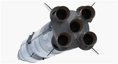 Three Stage Super Heavy Saturn V Rocket with Internal Parts 3D model ...