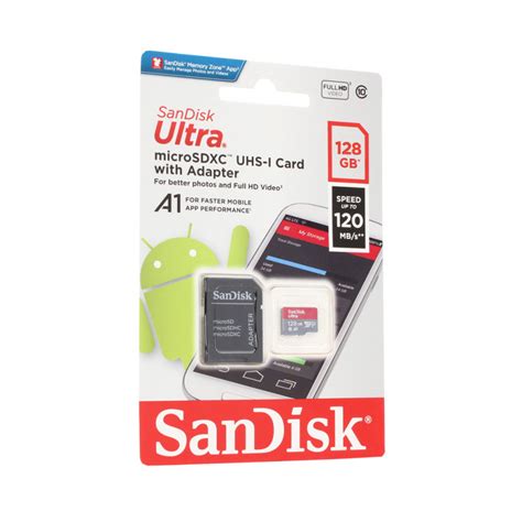 Mem. Kartica SanDisk SDHC 128GB Ultra Micro 120MB/s A1 Class 10 UHS-I ...