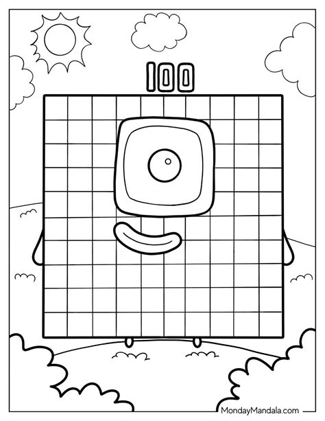 100 Coloring Page