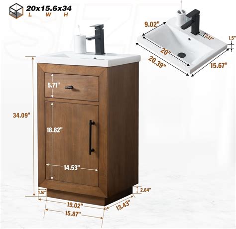 VanityArt Vanity Art 20 inch Bathroom Vanity with Sink, Small India | Ubuy