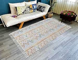 TRENDECOR Handmade Printed Dhurrie 3 x 5 Feet Persian Carpet Rug Runner ...