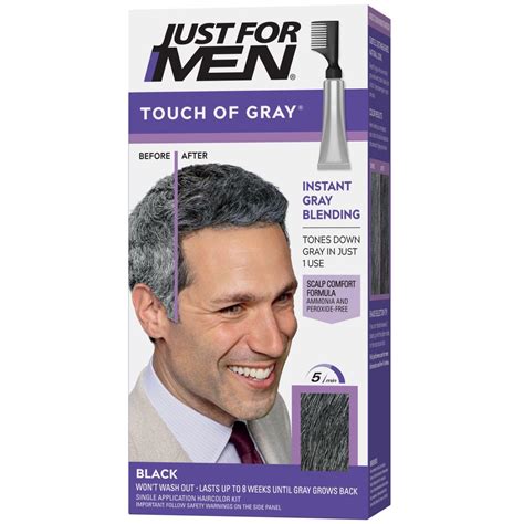 Just for Men Touch of Gray Hair Colour, 81.6g - Black T-55 : Amazon.in ...