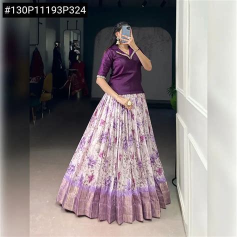 Elegant Floral Printed Lehenga Set - Festive Wear TRENDBUY – TREND BUY