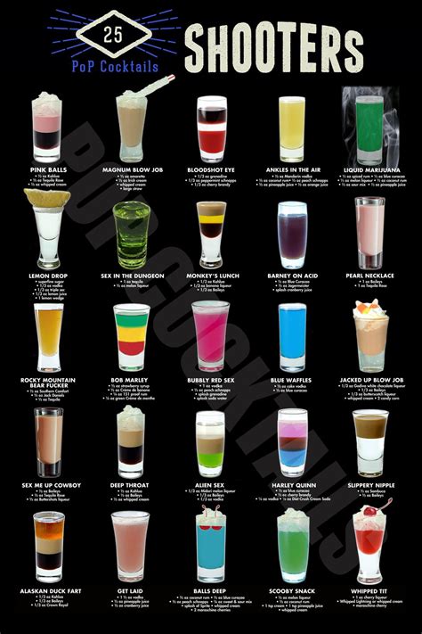 Top 25 Shooters Cocktail Posters - Etsy | Drinks alcohol recipes ...