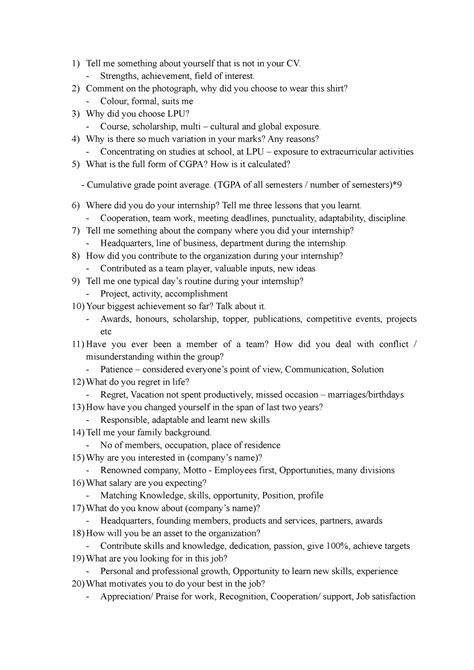 Interrview Questions - yfytdtfjg - Tell me something about yourself ...