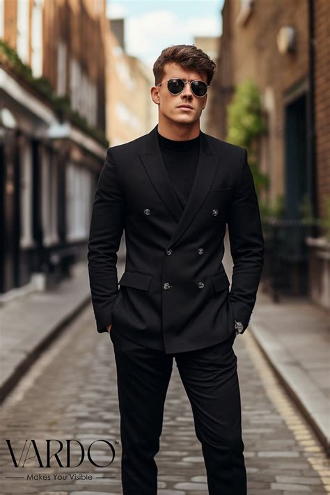 black double breasted suit