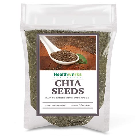 Healthworks Superfoods Natural Raw OKA4 Chia Seeds - 32 Oz / 2 Lbs ...