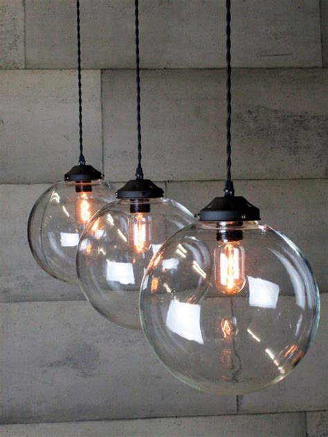 Triple Glass Globe Pendant Kitchen Island Light Fixtures