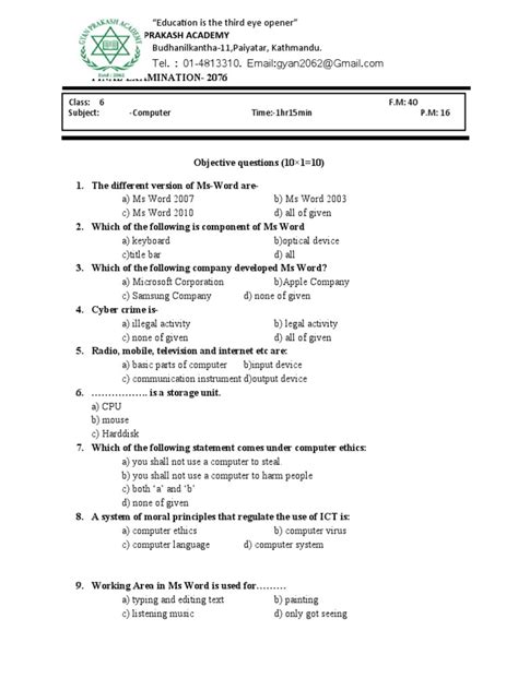 Image result for Class 6 Computer Subject