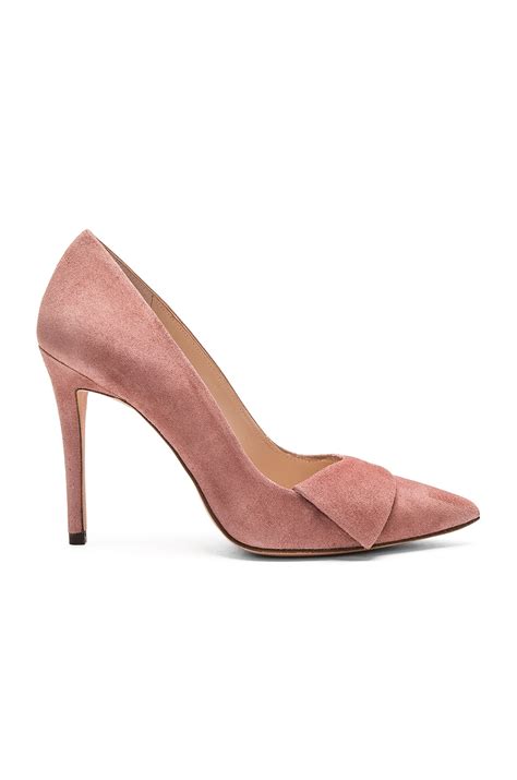 Pura Lopez Baby Heel in Suede Rose | REVOLVE