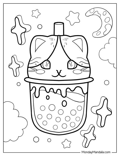 Cute Boba Tea Coloring Pages | Coloring Pages