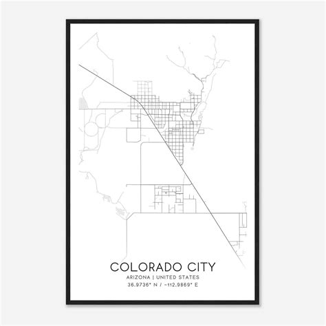Colorado City Arizona Map Poster, Modern Home Decor Wall Art Print ...
