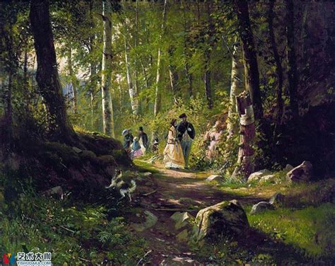 林中漫步_在森林里散步油画经典作品欣赏_希施金-艺术大咖