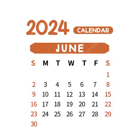 2024年6月日曆簡約棕色, 六月, 行事曆, 月曆向量圖案素材免費下載，PNG，EPS和AI素材下載 - Pngtree