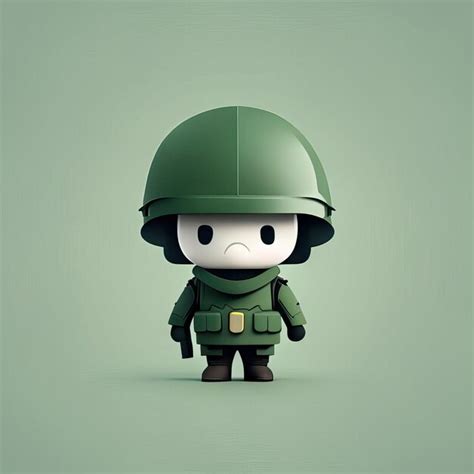 Minimalist soldier mascot illustration | Premium AI-generated image
