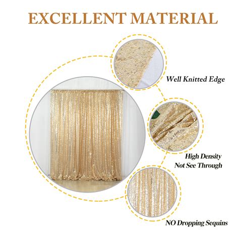 ShiDianYi 8ft X 8ft,Light Gold Sequin Backdrops, Light Gold Sequin ...