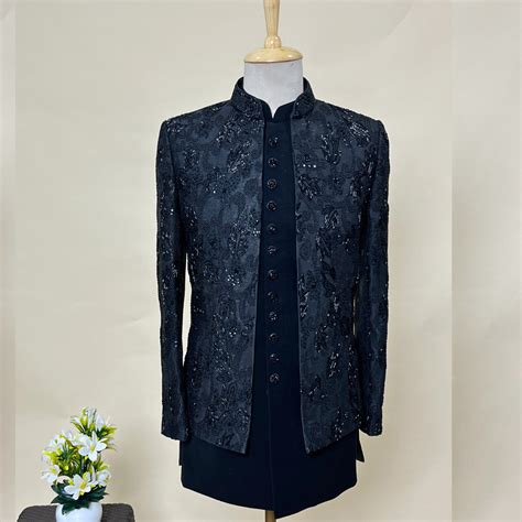 Men's Black Designer Hand Work Indo Western – RCM APPARELS PRIVATE LIMITED
