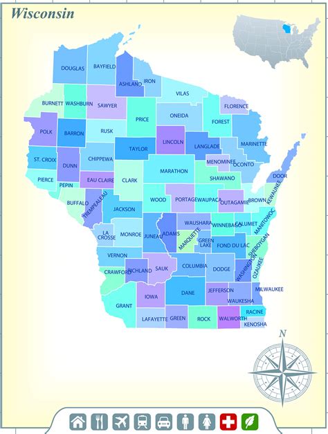 Wisconsin Map - Guide of the World
