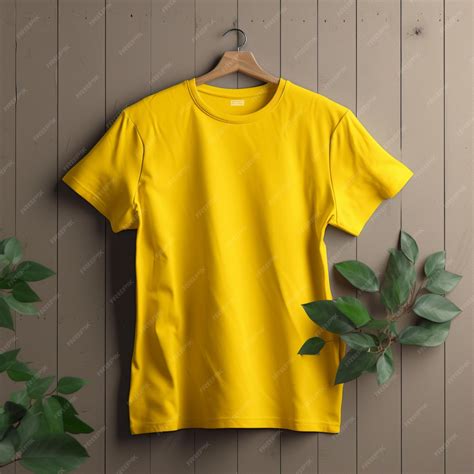 Premium Photo | Yellow Tshirt Mockup on dynamic plain background Shirt ...