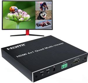 atdaraz 4x1 HDMI Quad Multiviewer RS232 Port 1080p HDMI Splitter ...
