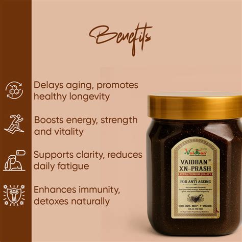 Vaidban XN-Prash Gold – Extra Premium Chyawanprash with Pure Gold Leaf ...