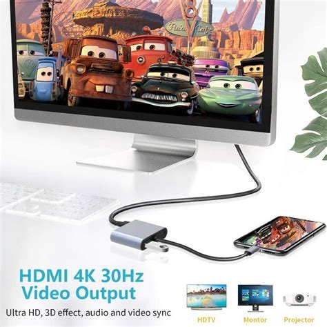 USB C ਤੋਂ 4K HDMI VGA ਮਲਟੀਪੋਰਟ