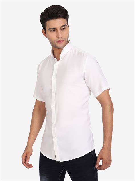 Men Pure Cotton Mandarin Collar Casual Half Sleeve Shirt – Vida Loca ...