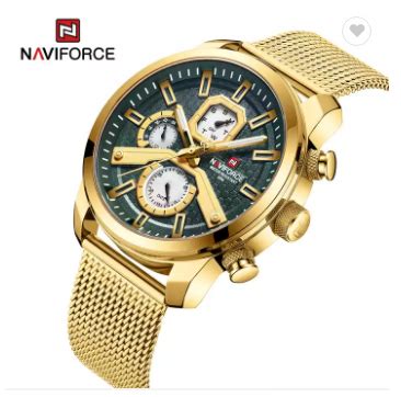 NAVIFORCE 9211S GGN mens watches Green big Dial with Japan movement ...