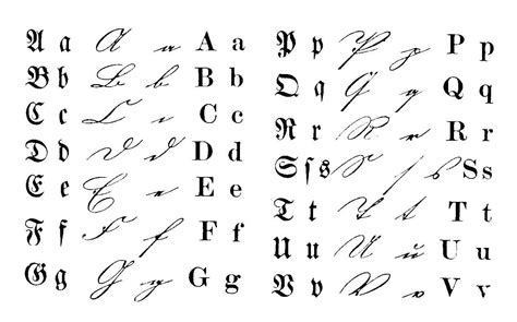 Cursive Alphabet German | AlphabetWorksheetsFree.com
