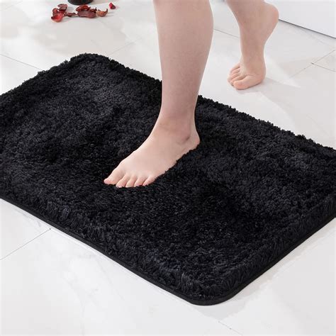 Amazon.com: MIULEE Black Bathroom Rugs Non Slip Bath Mat 24'' x 40 ...