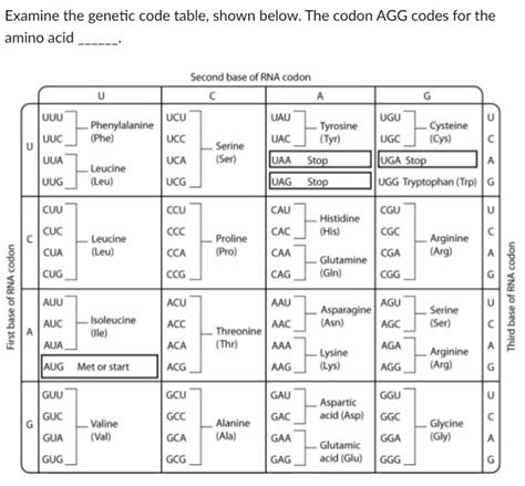How to Read Genetic Code Table 的图像结果
