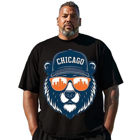 Chicago Football Bear Game Day Shirt Men Big and Tall T Shirts Graphic ...
