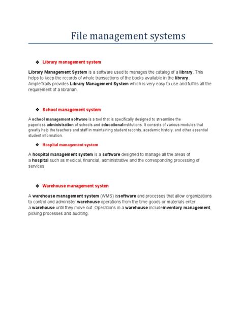 Image result for File Management System PDF